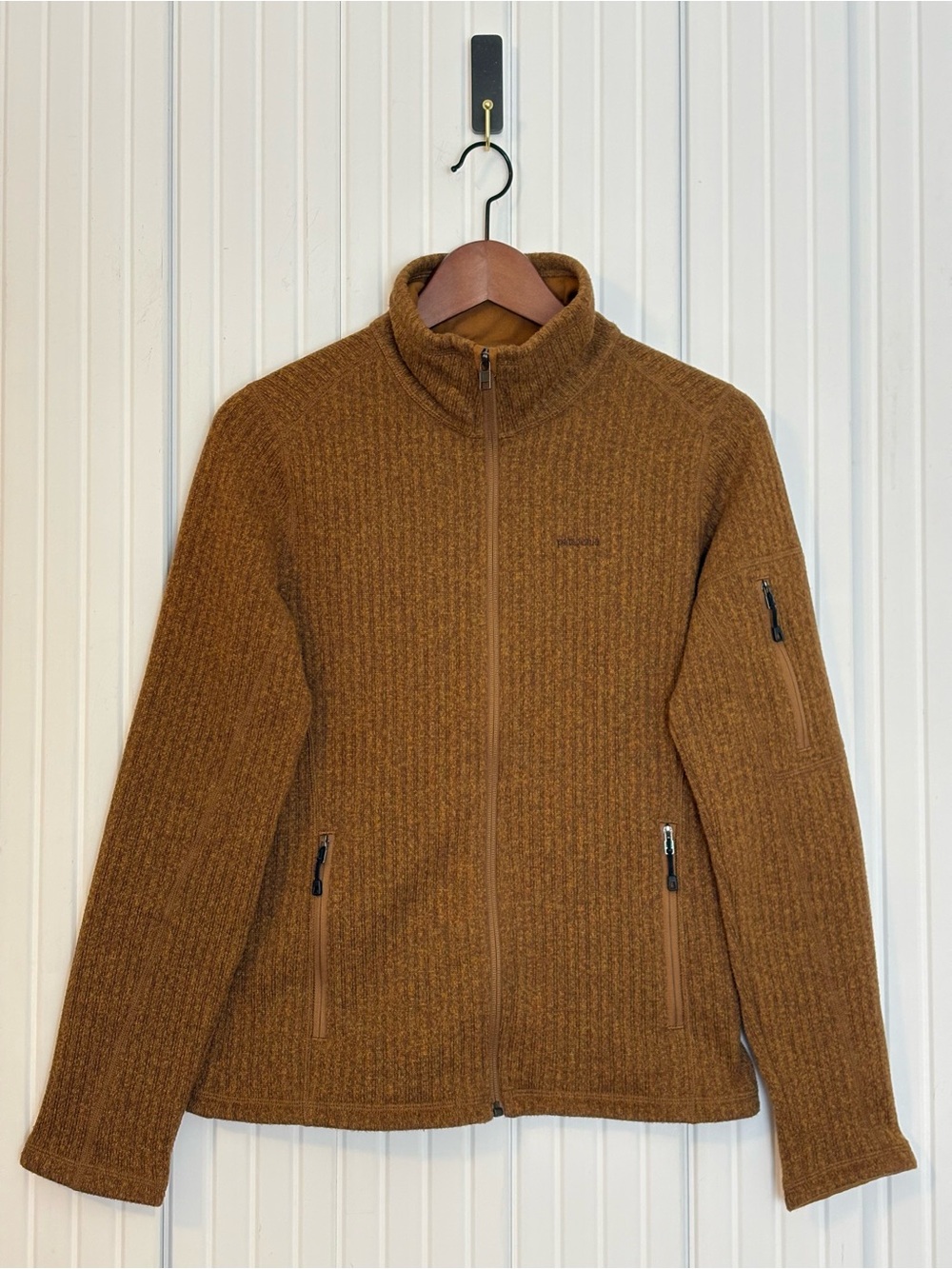 Patagonia Womens Cables Jacket S Brown Zip Up Fleece Outdoor Hiking Camp Winter